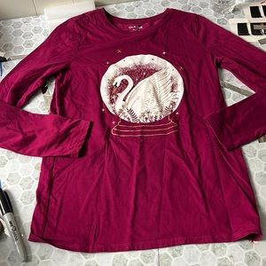 Cat and Jack XL Youth Queen Swan Long Sleeve Graphic T